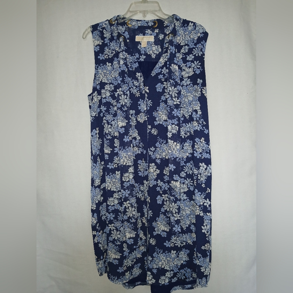Michael Kors Navy and Light Blue Floral Dress